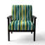 Fauteuil d'appoint rembourré à rayures Serene Green