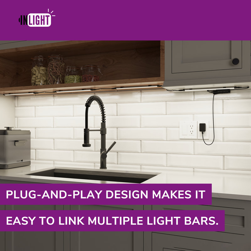 Inlight 12-inch Plug-in LED Under Counter Lights for Kitchen, Day Light 5000K, Pack of 3, IN-0110-23-SN-5K, Day Light
