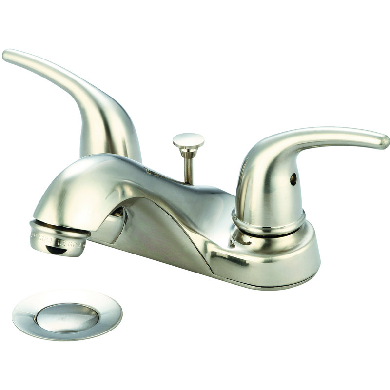 Centerset 2-handle Bathroom Faucet, PVD Brushed Nickel
