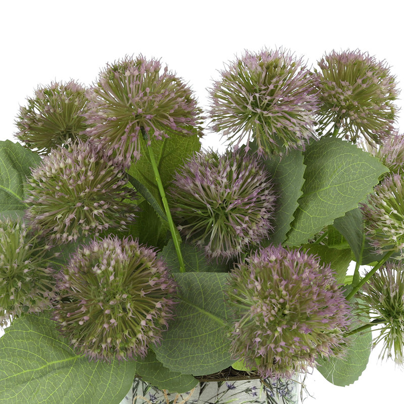 Lavender Thistle Arrangement in Glass Vase