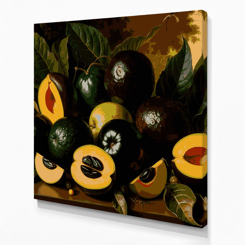 «Fruit noir Sapote», art mural sur toile, H 16 po x l 16 po