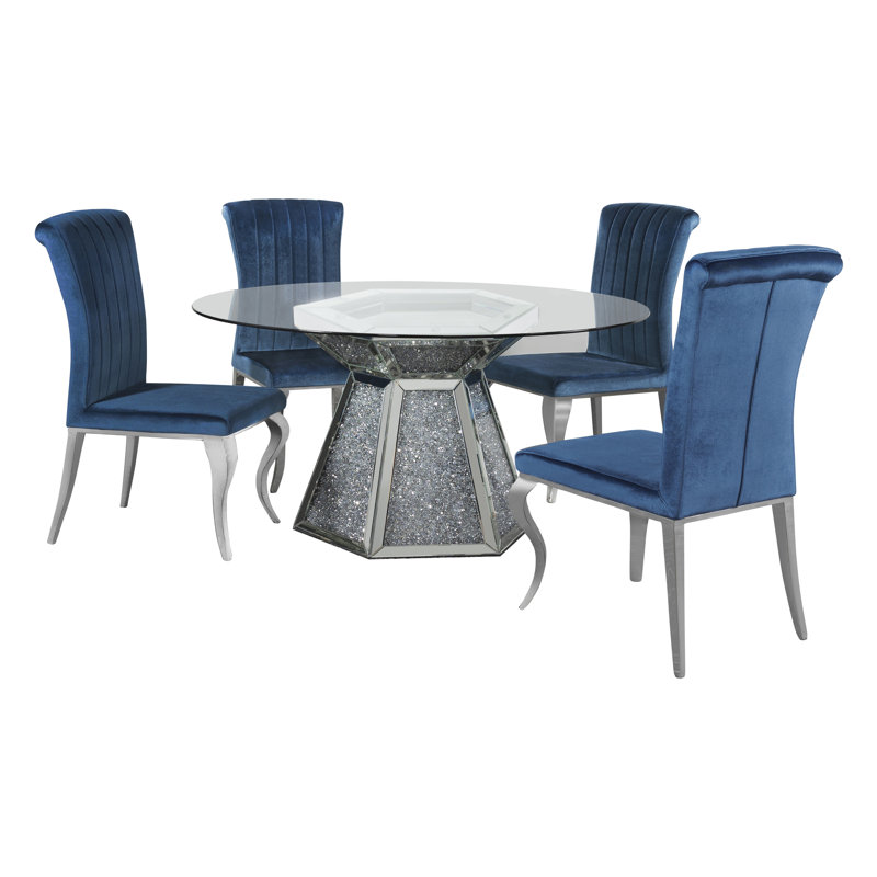 Ensemble repas pour 4 personnes Khrysta, Bleu sarcelle
