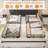 Upholstered Bed Frame With 4 Storage Drawers And LED Lights-439846868-439846871