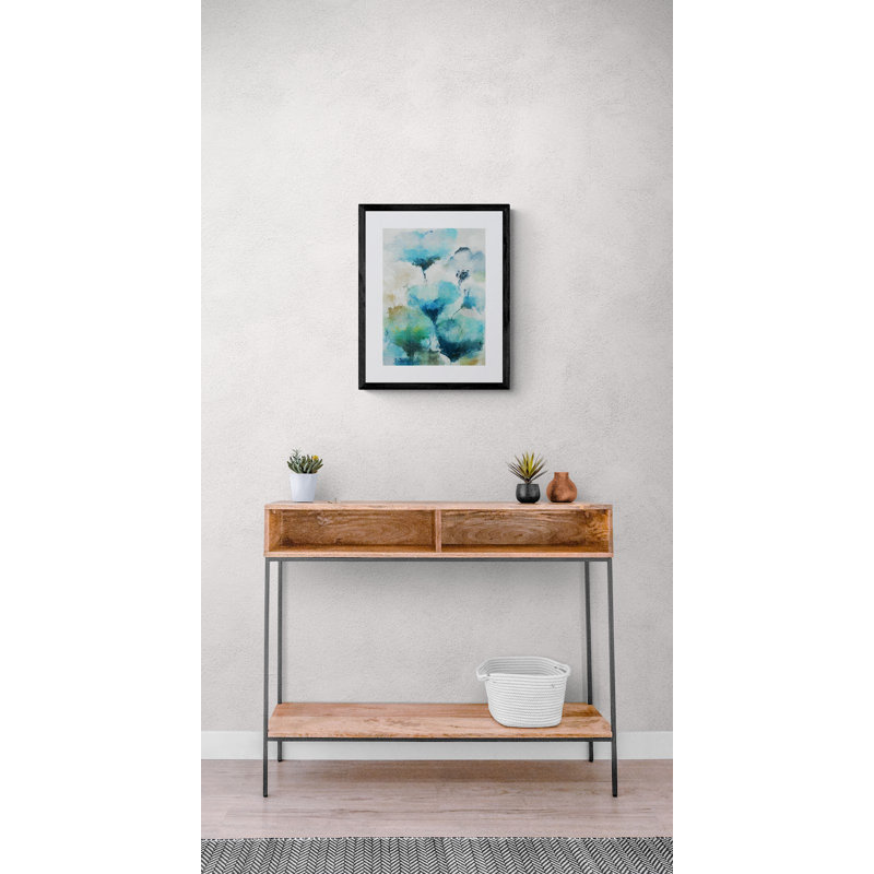 Blue Flowers Print by Angel Estevez, Black Framed Paper, 21.2" H x 17.2" W