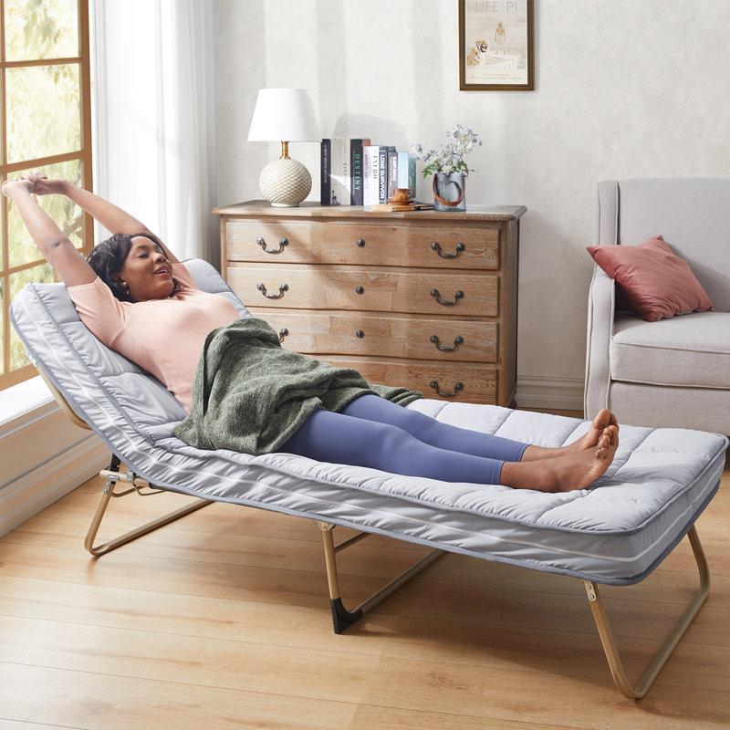 4Inch Cot Mattress Topper with 3-Layer Structure, Gel Memory Foam, Machine Washable Pillow Top Cover for Temporary Sleep and Travel, Compression Packaging(75X30")