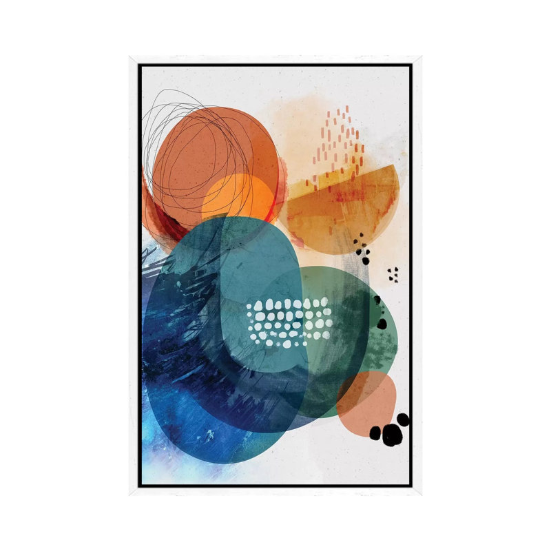 Ocean Rock - Painting on Canvas, 101.6cm H x 66.04cm W x 3.81cm D, White Floater Framed
