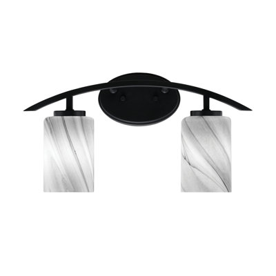 Barre d'éclairage de salle de bain 2 lumières avec verre tourbillon onyx 4 po