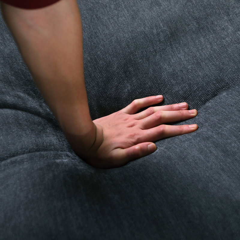 Grey Chenille Left Facing Armchair Sectional - Firm And Supportive Seat Construction Modular , With Soft Cushioning
