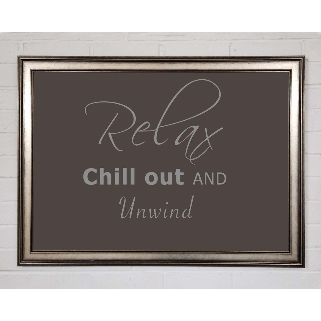 Badezimmer Zitat Relax Chill Out Chocolate - Single Picture Frame Kunstdrucke