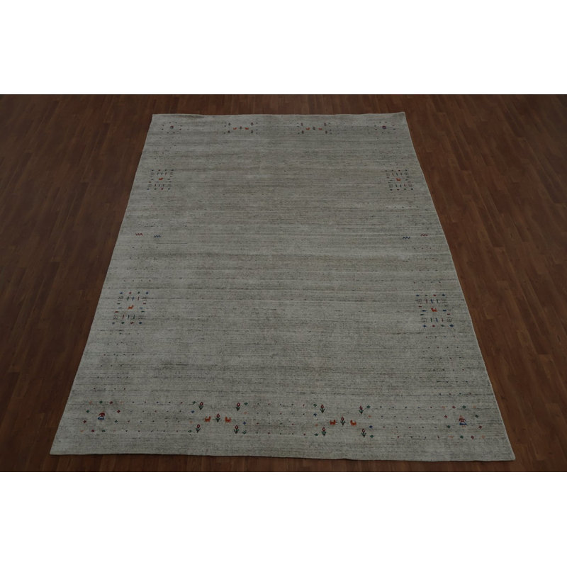 Tapis de style élégant Gabbeh 9 x 12 avec embellissements artistiques