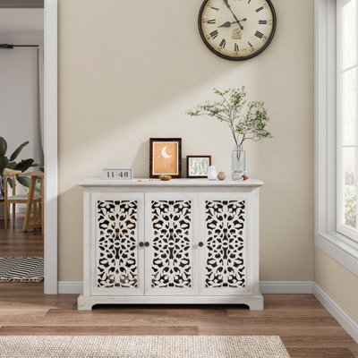 Buffet, armoire d'appoint rétro, console de service buffet à 3 portes Carving
