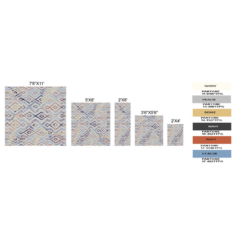 Gidney Ikat Indoor Rug, Rectangle 7'8" x 11'