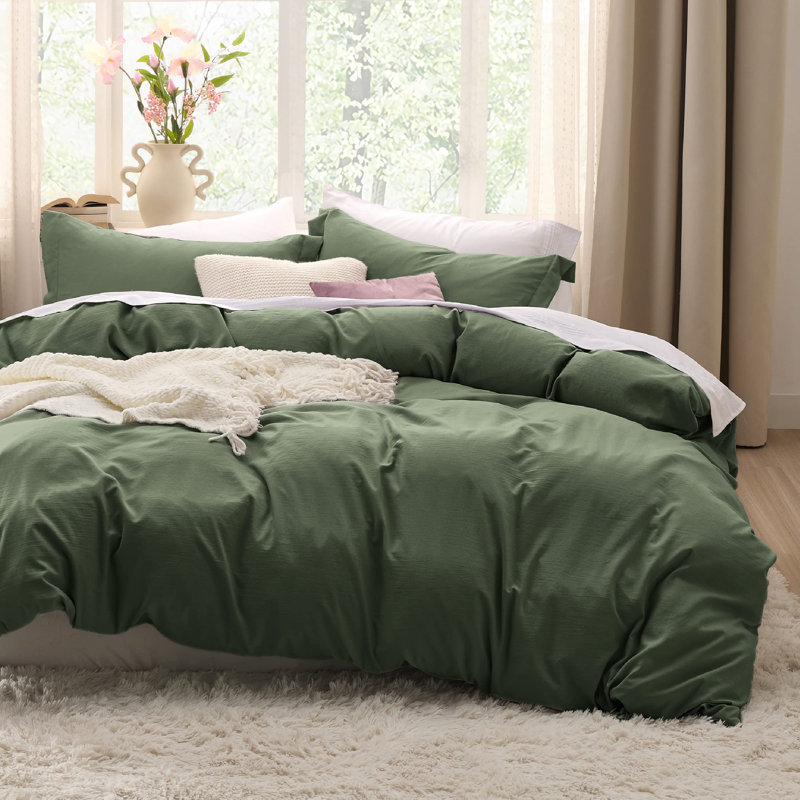 Bedsure Duvet Cover King Set Prewashed Extra Soft Cotton-Like Beding Set （Set of 3）, King Duvet Cover + 2 King Shams