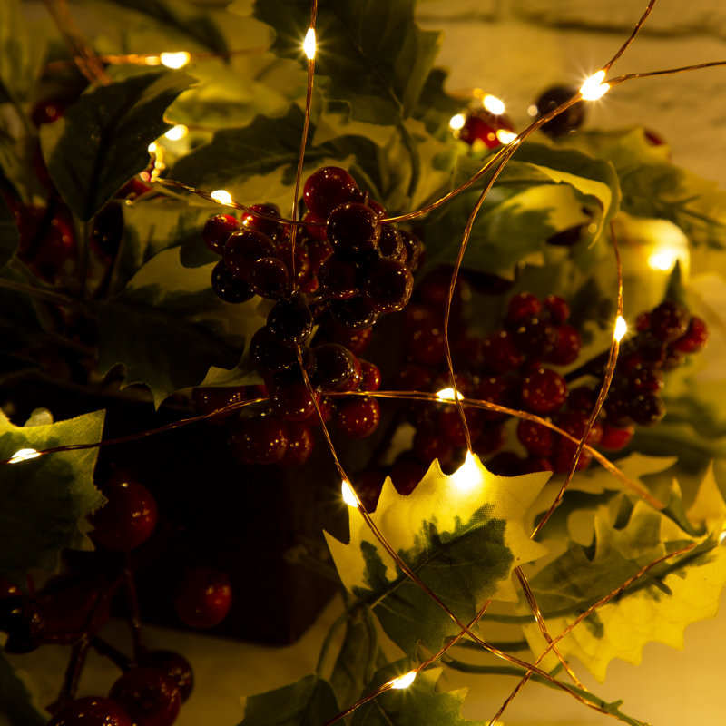 Aionna 1190cm LED Solar Powered 100 - Bulb Fairy String Light