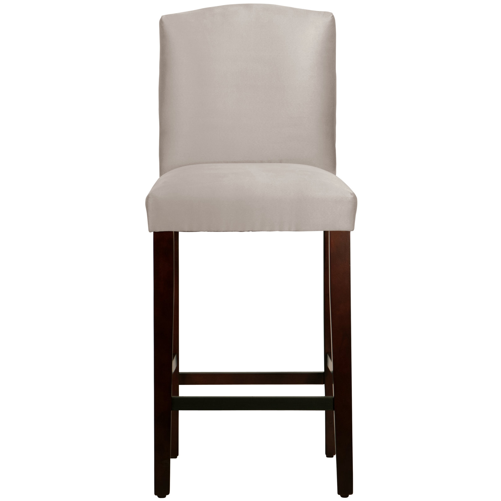 April Upholstered Stool, Bar Stool (31" Seat Height), Classic Slate Linen, Espresso