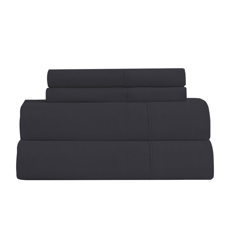 Microfiber Sheet Set, Twin, Black