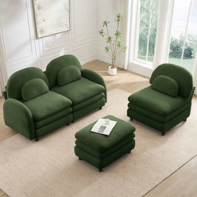 Canapé 3 places Teddy, Vert