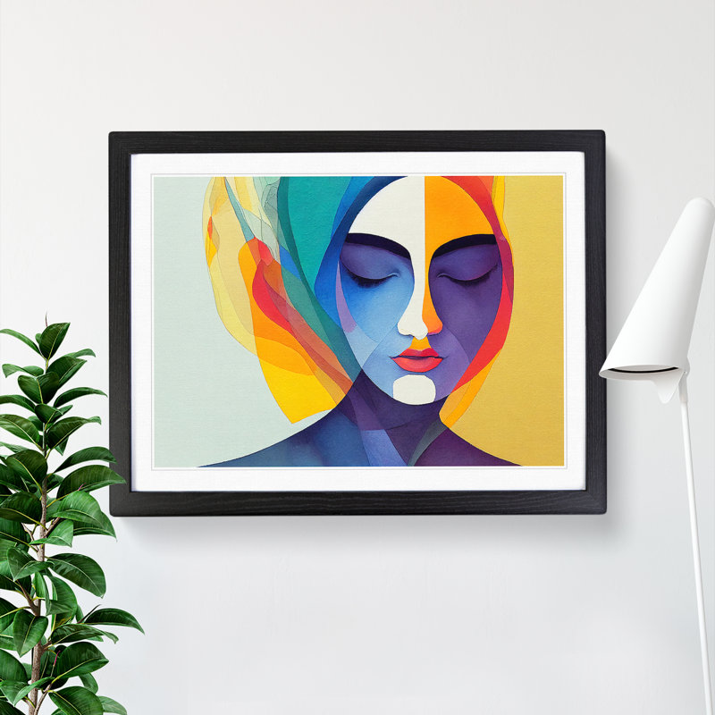 Watercolour Woman Vol.2 Abstract - Single Picture Frame Print, Black, 25cm H x 34cm W