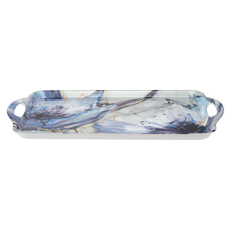 «Pimpernel Blooms In Lilac Large Melamine Hndld Tray» 18,9 po x 11,6 po