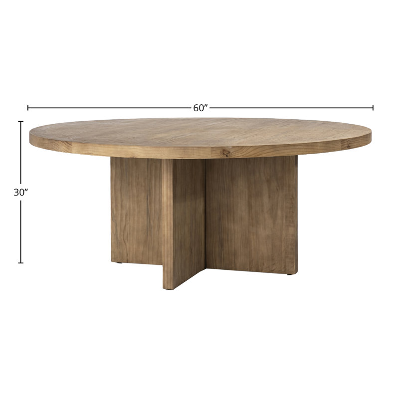 Harley Pine Solid Wood Pedestal Dining Table, 30'' H x 60" W x 60" L