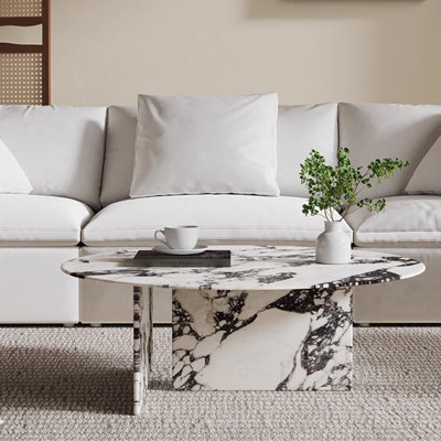 Minimalist round marble coffee table home