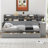 Wooden Twin Size Daybed With Storage Shelves, Multi-Functional Bed With Two Storage Drawers And  Study Desk, Gray-334965252