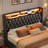 Glastonbury Velvet Upholstered Wingback Storage Bed with LED Lights-646546382-646546369