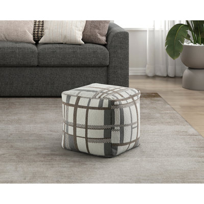 Multi-colour Fabric Pouf - Non-slip Bottom, 16"x16"x16", 300lbs Weight Capacity, Modern Seating Square In Floor, Multi Options