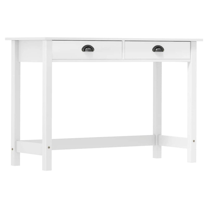 vidaXL Console Table Solid Pine Wood Compact, White, White