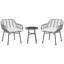 Ensemble de patio 3 pièces Outsunny, mobilier de bistro extérieur, table et chaises en osier de rotin PE, blanc crème, ensemble de sièges de patio, ensemble de conversation