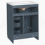 Meuble-lavabo bleu 24 po avec lavabo intégré en céramique, 3 tiroirs et 1 porte pour les petites et moyennes salles de bain-553942662