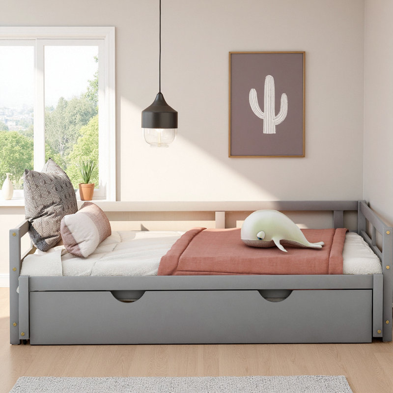 Extending Daybed with Pull-Out Trundle – Twin to King Conversion & Space-Smart Design, Gray