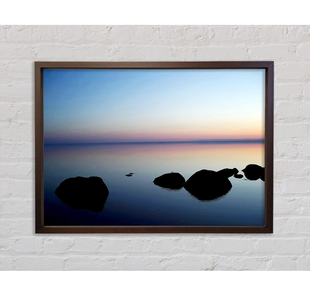 Tranquil Stepping Stone Ocean - Single Picture Frame Kunstdrucke auf Leinwand