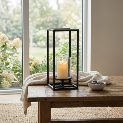 Pembertale Tall Square Gold Metal Lantern