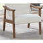 Chaise d'appoint rembourrée en laine blanche 1Pc avec structure compacte, dossier incliné et quincaillerie pour l'assise rembourrée en tissu de stabilité, fabrication en contreplaqué