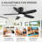 42 Inch Low Profile Ceiling Fan With Light And Remote Control, Flush Mount, Reversible,  Dimmable, Quiet, Black Small Ceiling Fan For Bedroom Indoor/Outdoor Use