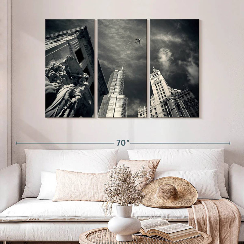 Sireci Plane Over Chicago, 32" H x 50" W