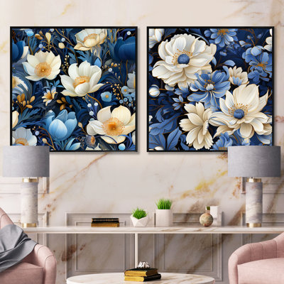Franck - Ensemble de 2 collages floraux carrés