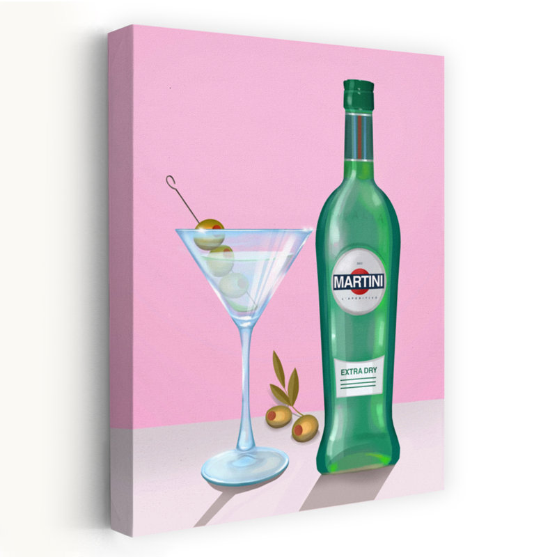 Art mural moderne Martini, H 18 po x l 12 po