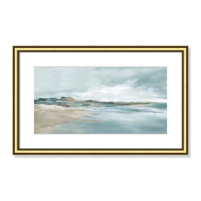 Imprimé Sandpoint par Carol Robinson, Reproduction encadrée avec passe-partout, H 14,25 po x l 22,25 po x P 0,875 po, Doré
