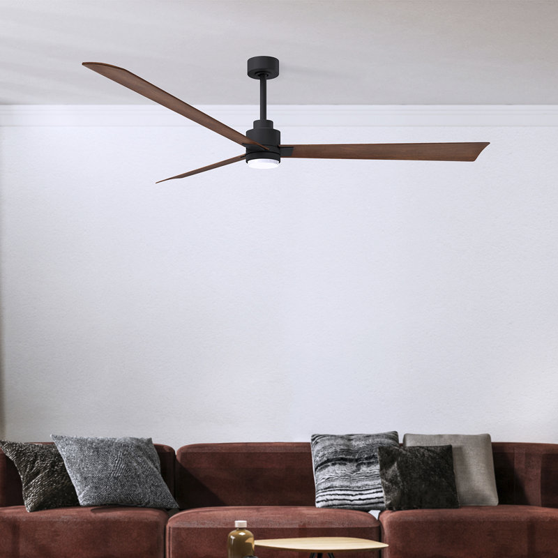 Ventilateur de plafond Alessandra, Noyer, Noir mat, 72"