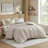 Neutral Striped 3-piece Bedding Sets With Durable Polyester For Modern Bedrooms