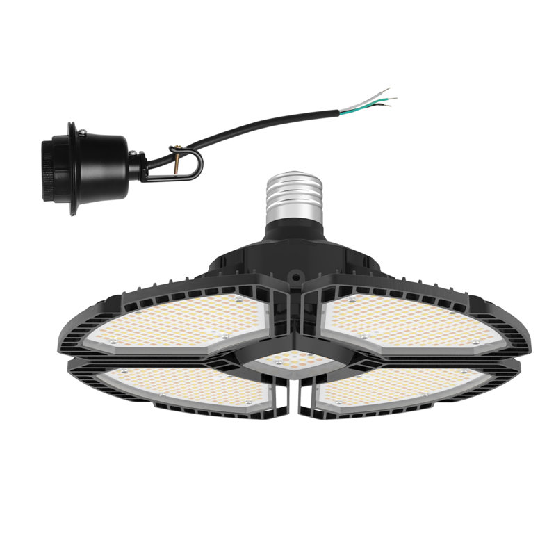 21000 Lumens (1000w Equivalent) Led 4-panel High Ceiling Light With 5 Light Color Adjustments,e39 Base