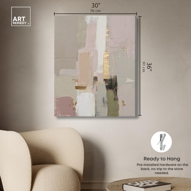 «Mute Palette III», reproduction d'art sur toile, art bohème neutre par Art Remedy, H 36 po x l 30 po