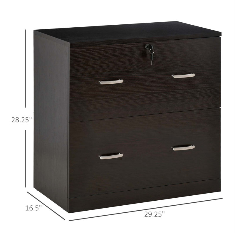 Vinsetto 2-Drawer File Cabinet With Lock And Keys, Vertical Storage Filing Cabinet With Hanging Bar For Letter Size, Home Office