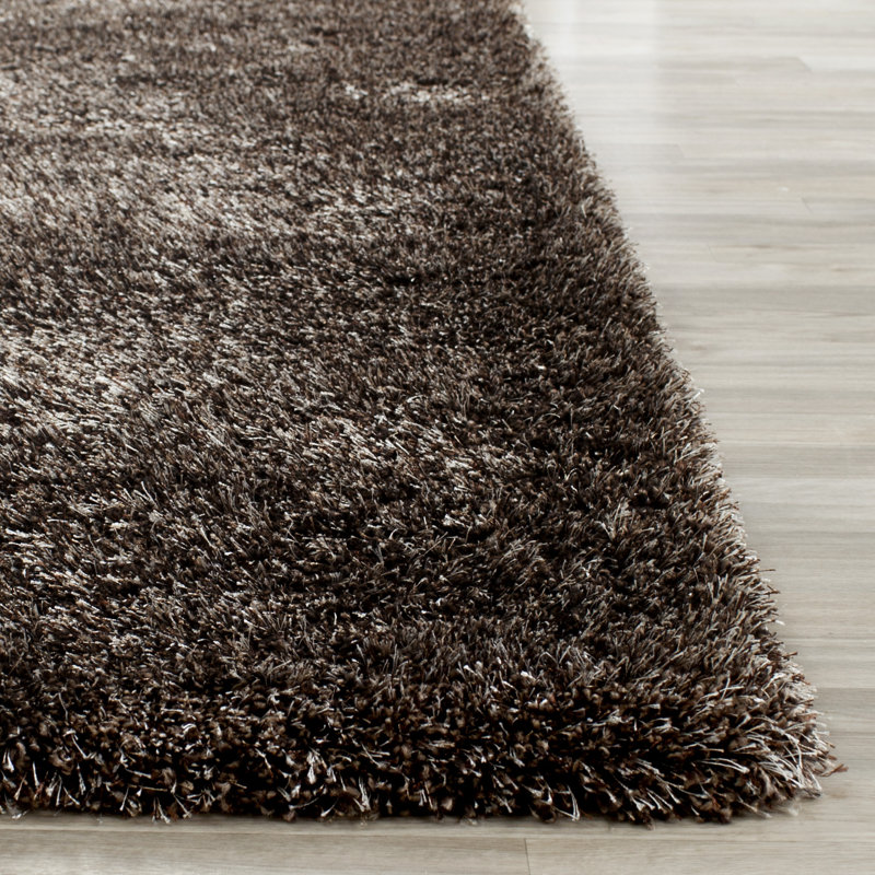 Tapis brun à poils longs Delane, Rectangle 4 pi x 6 pi