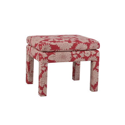 Floral Print Upholste Stool in Plywood