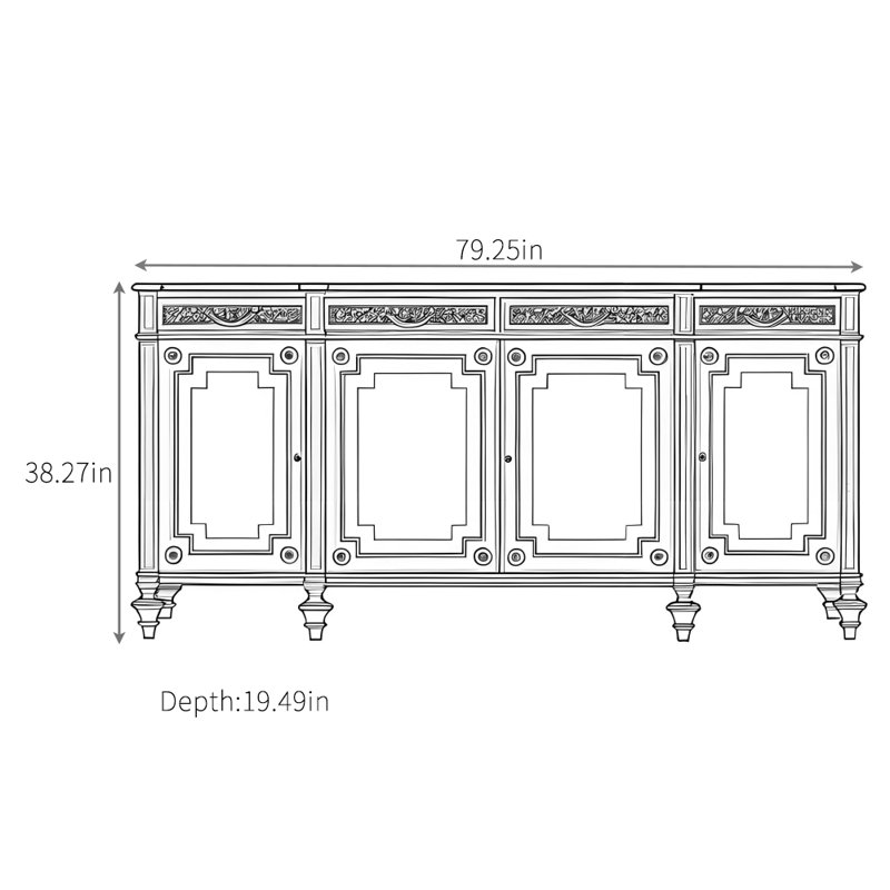 Four-Door Kitchen Sideboard