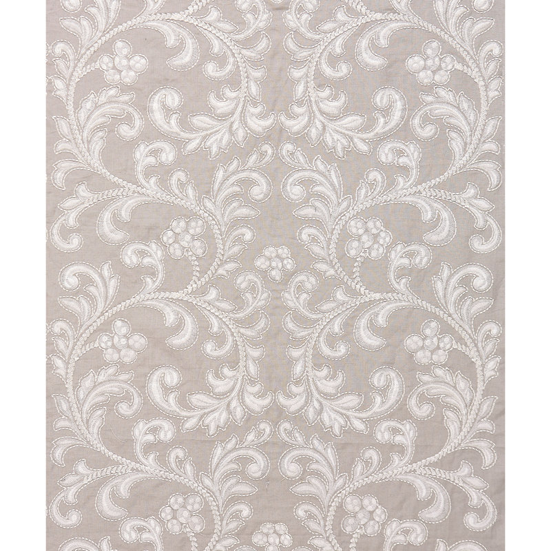 Oriana Chiara Embroidery Fabric, Pearl Gray
