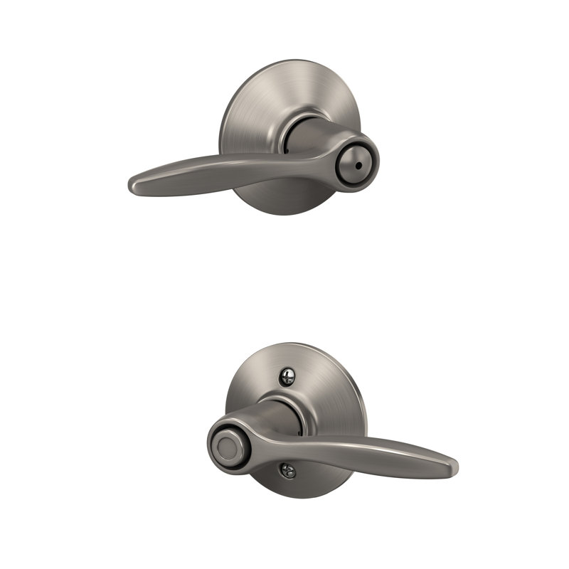 Delfayo Lever Bed & Bath Lock, Satin Nickel